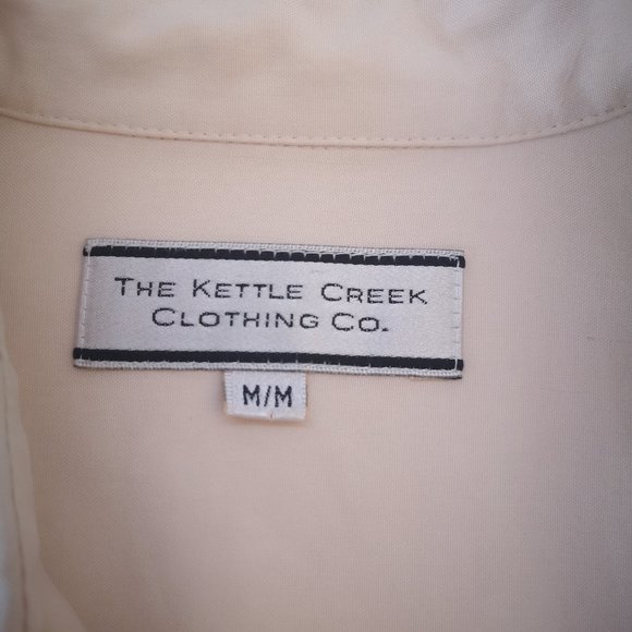 The Kettle Creek Clothing Co. Men's 100% Silk Light Beige Shirt - Picture 3 of 10